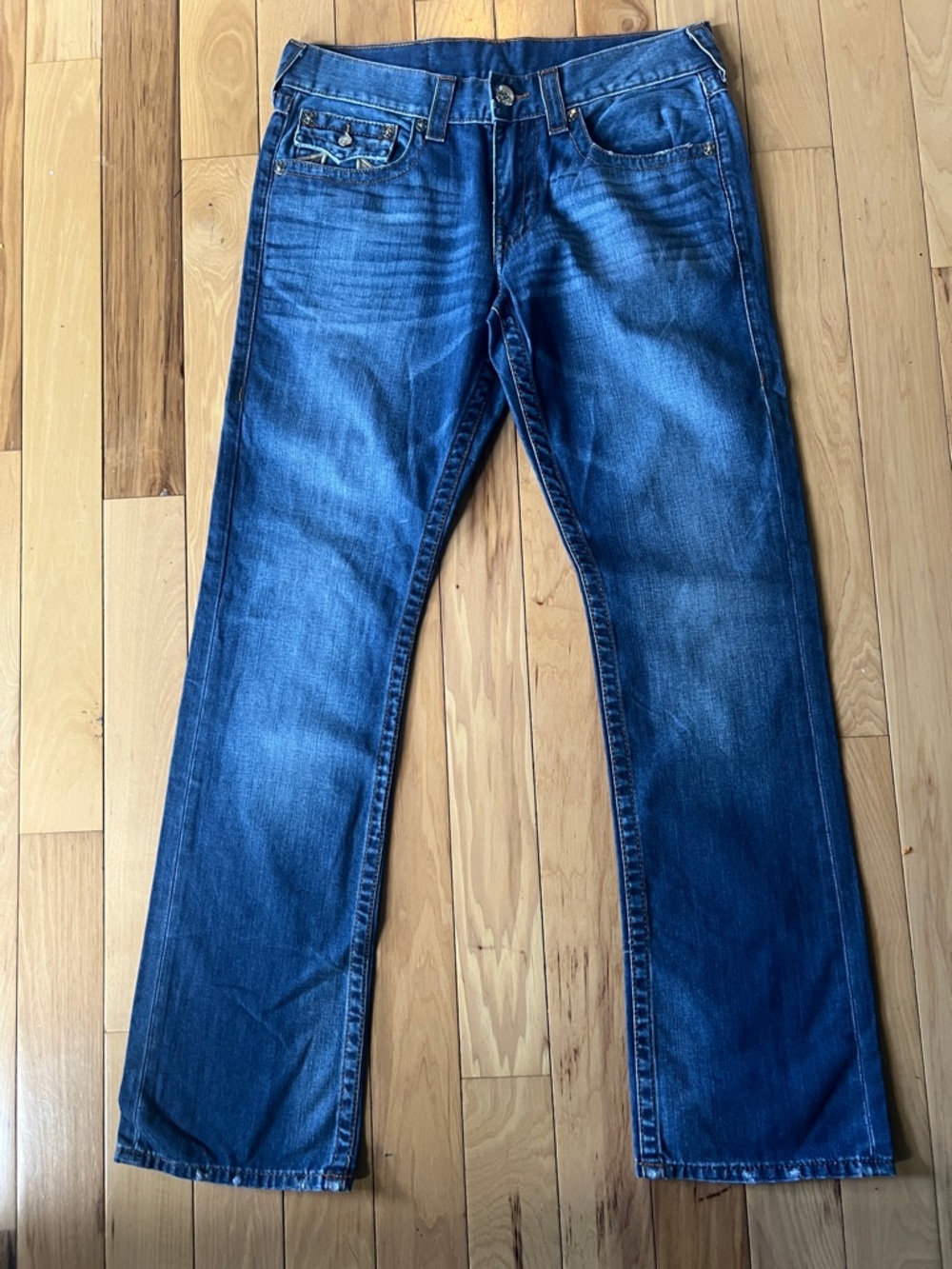 True Religion Jeans Size 31 Straight Leg 32 Inseam Camo Pocket